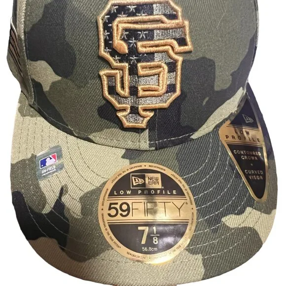 New Era San Francisco Giants Camo Hat with Gold Logo NWT - Picture 4 of 6